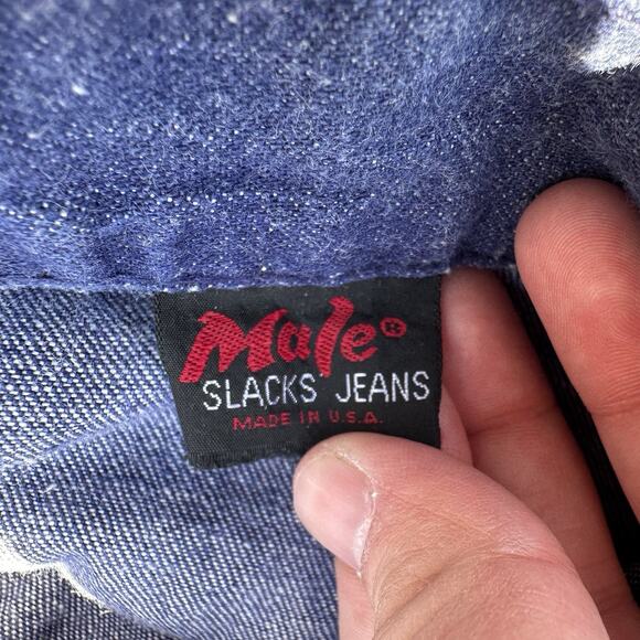 Vintage 70s Male Slacks Jeans Dark Wash Denim Bell Bottoms 31 x‎ 29.5 USA - Picture 4 of 10